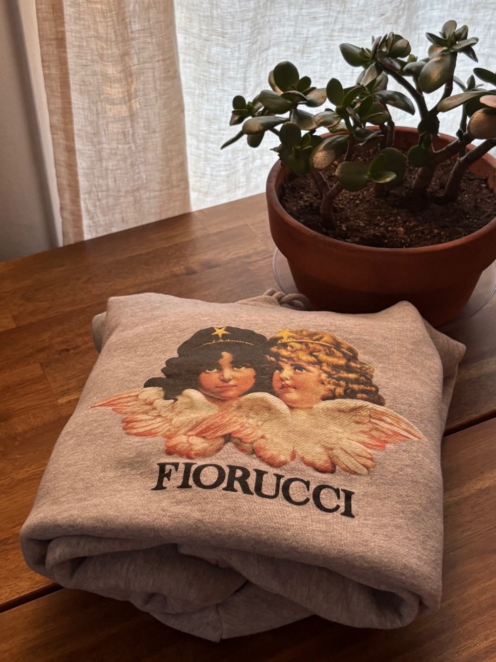 Fiorucci Angels Cropped Oversized Grey Hoodie Women’s XL - Picture 4 of 7